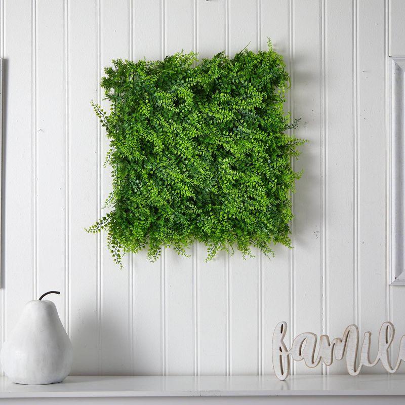 20" X 20" Lush Mediterranean Artificial Fern Wall Panel - Nearly Natural: UV Resistant, Indoor/Outdoor Decor