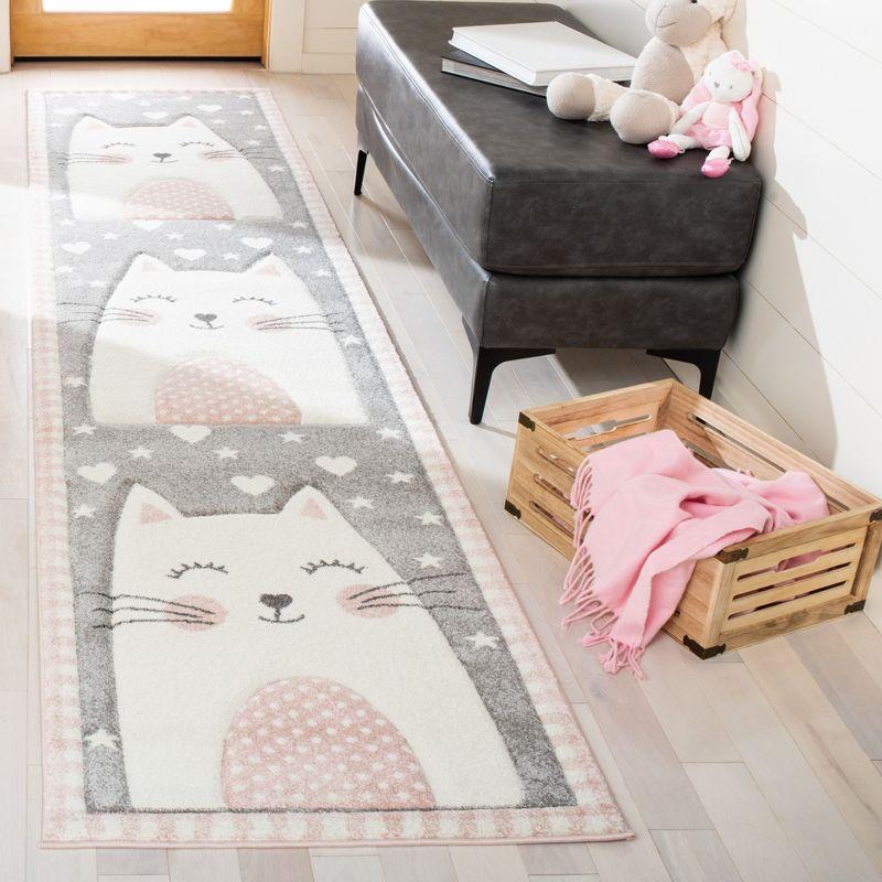 Carousel Kids CRK134 Power Loomed Runner Rug - Pink/Grey - 2'x8' - Safavieh.