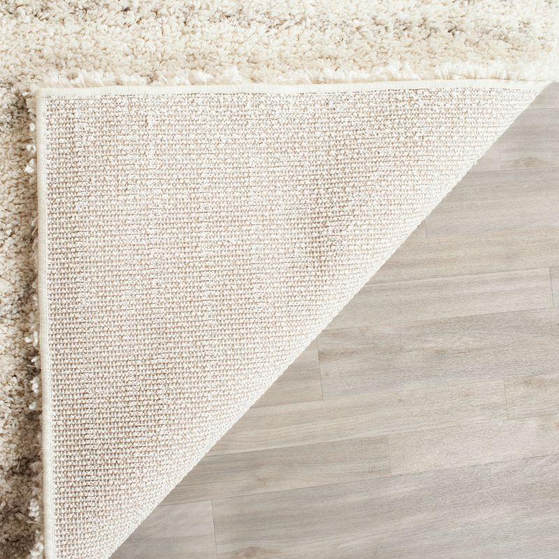 Luxurious Ivory & Beige Shag 4' x 6' Area Rug