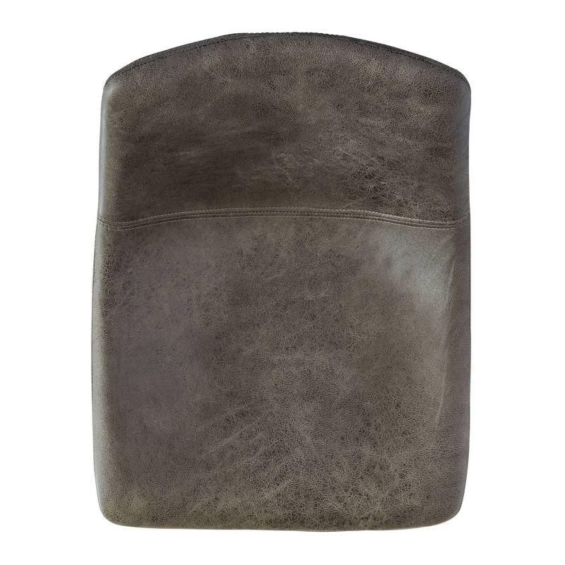 Collins 15" Gray Metal and Faux Leather Barstool Set