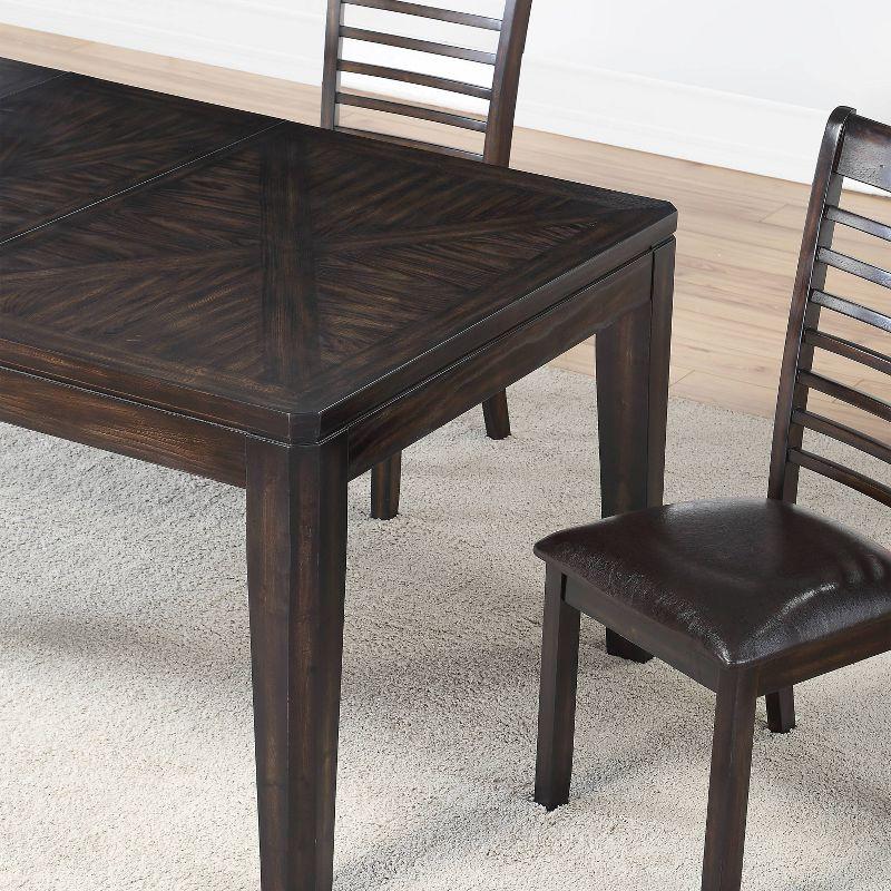 7pc Ally Extendable Dining Table Set Espresso - Steve Silver Co.: Locking Leaf, Ladderback Chairs