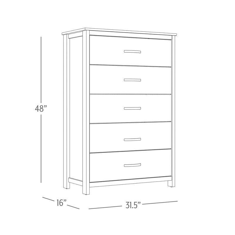 Galano Layton Dusty Gray Oak 5 Drawer 31.5 in. Wide Chest of Drawer (Sturdy, Effortless Assembly with Interlocking Drawers)