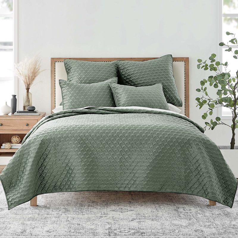 Merano Velvet Full/Queen Quilt Green - Levtex Home