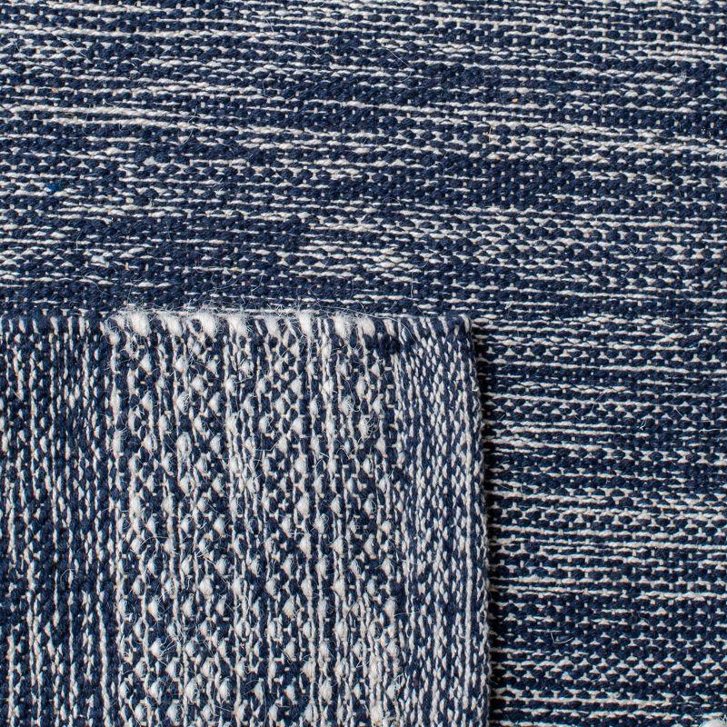 Striped Kilim STK514 Hand Woven Area Rug - Navy/Ivory - 5'x8' - Safavieh.