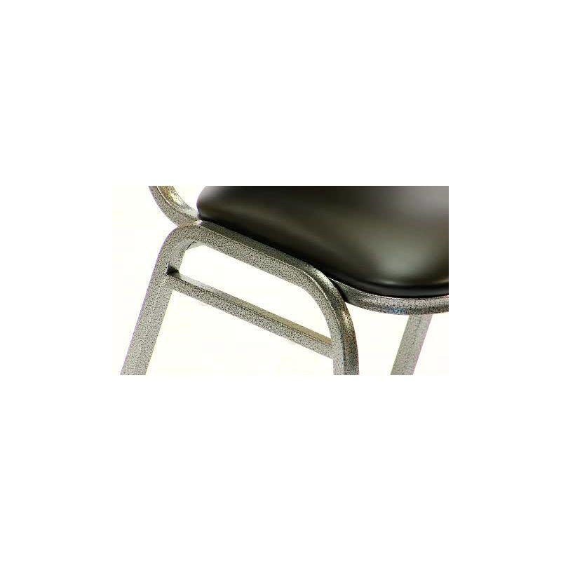 Flash Furniture HERCULES Series Stacking Banquet Chair in Black Vinyl - Silver Vein Frame