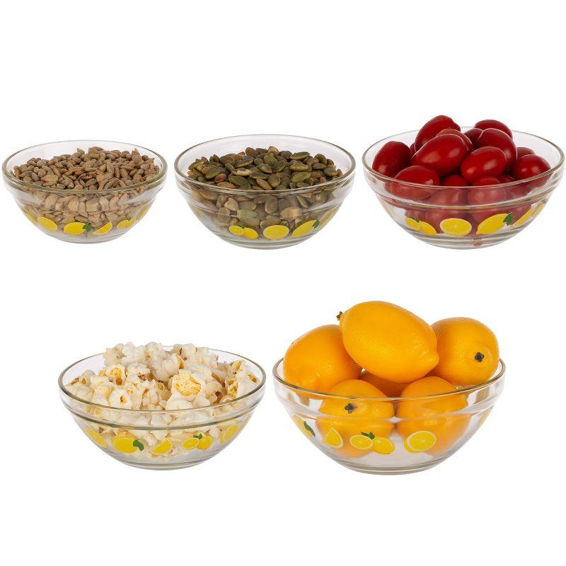 20-Piece Glass Bowls with Lids Set - Lemon Design Mixing Bowls Set with Multiple Sizes