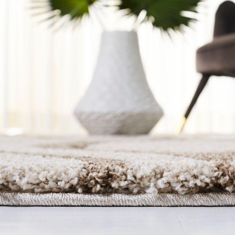 Florida Shag SG461 Power Loomed Indoor Runner Rug - Ivory/Beige - 2'3"x9' - Safavieh