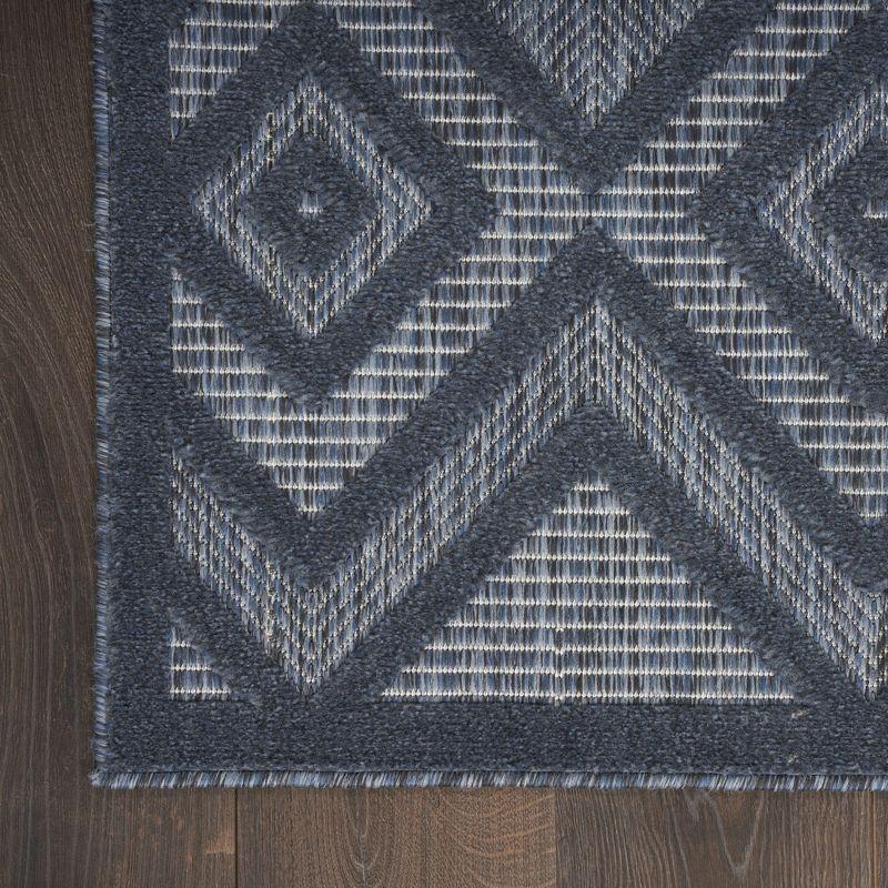 Foundry Select Versatile Diamond Navy Blue Indoor/Outdoor Area Rug