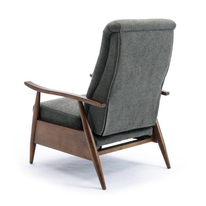 Comfort Pointe Soren Press-Back Recliner Charcoal: Upholstered Polyester, Wood Frame, Foam Fill, Spot Clean