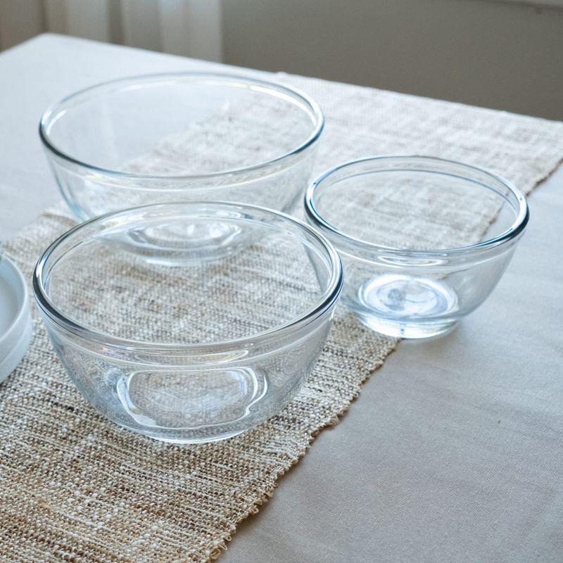 Libbey Baker's Basics 3 Piece Glass Mixing Bowl Set, Multi-Size