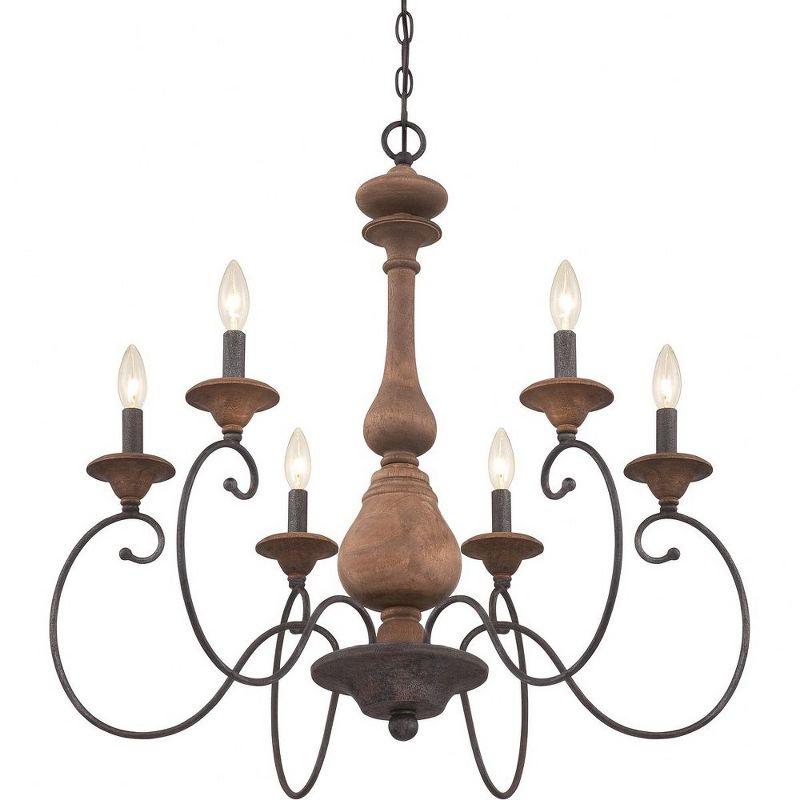 Quoizel Lighting Auburn 6 - Light Chandelier in  Rustic Black