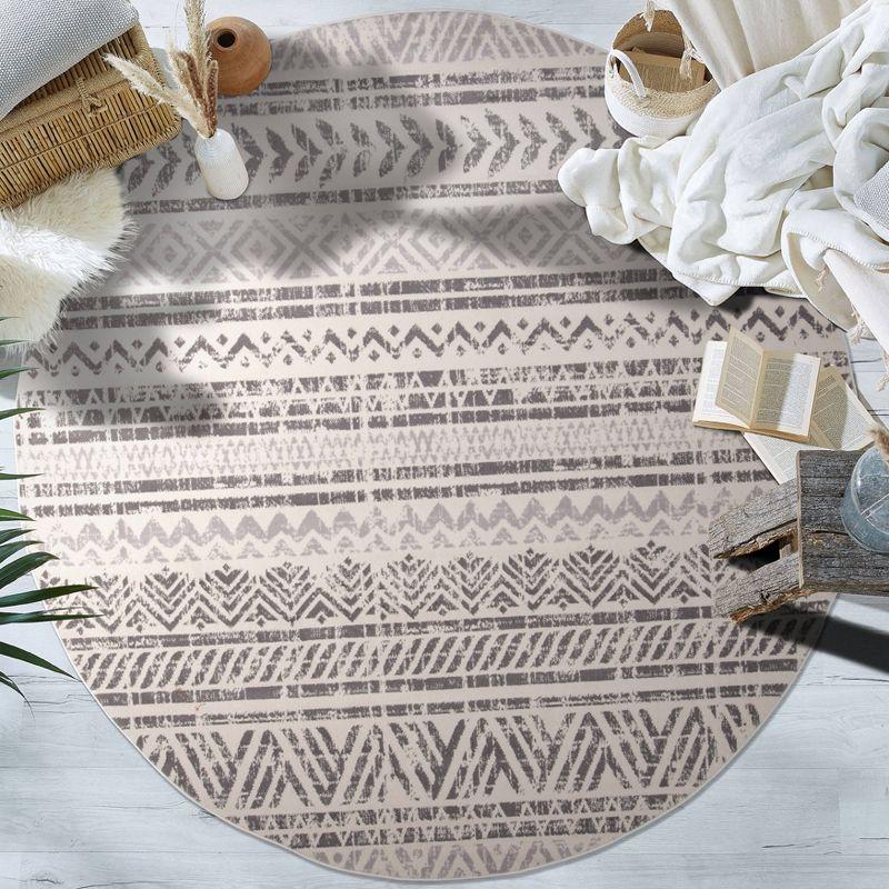 World Rug Gallery Geometric Distressed Bohemian Area Rug