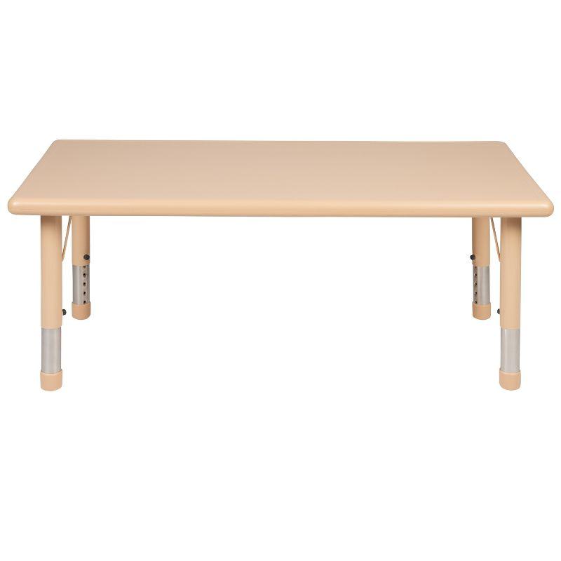 Adjustable Natural Plastic Kids Activity Table with Rounded Corners