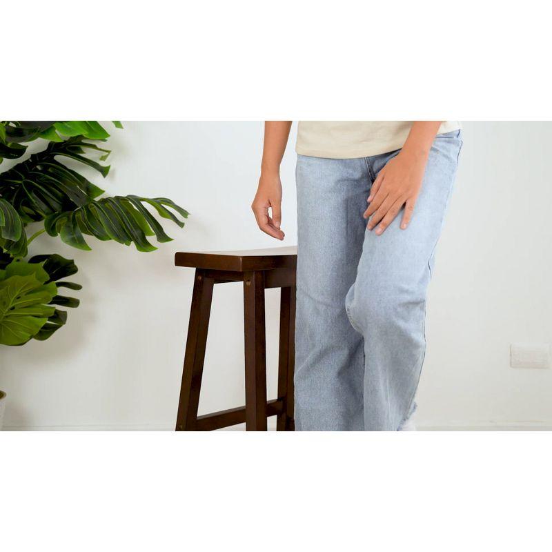 PJ Wood Solid Wood Accent Stool