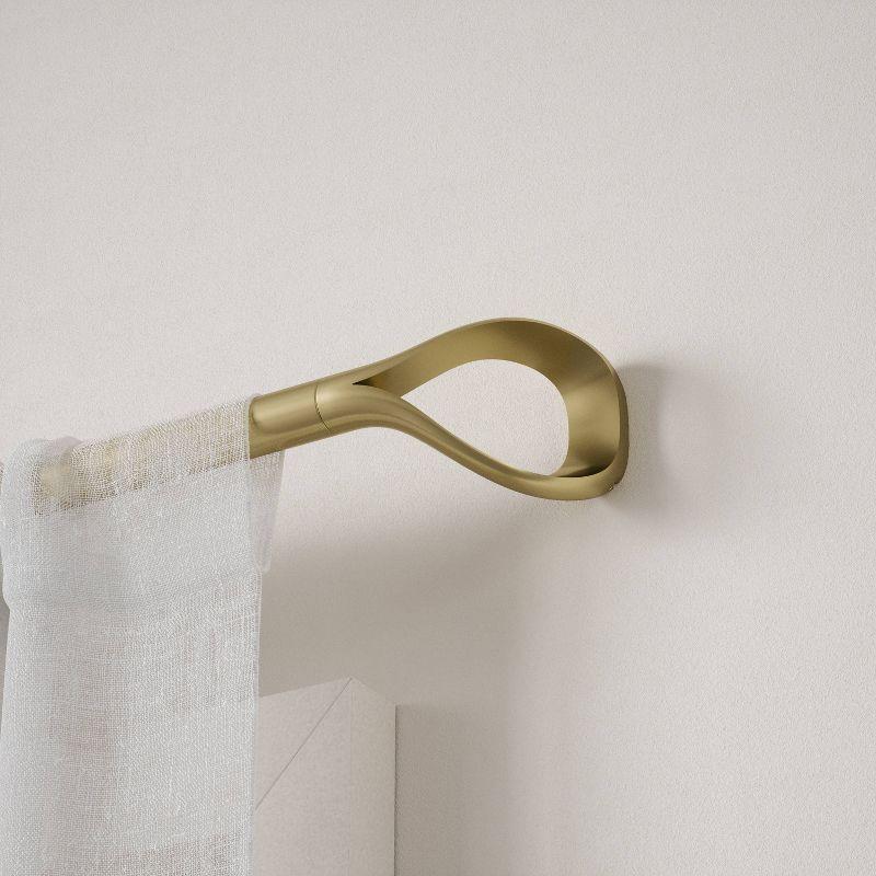 Gold Adjustable Modern Curtain Rod with Loop End 42-120"