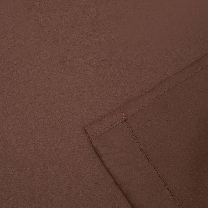 Classic Modern Solid Room Darkening Semi-Blackout Curtains, Grommets, Set of 2, 52"x84", Cappuccino - Blue Nile Mills