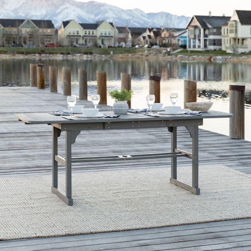 NicBex Outdoor Dining Table Modern Patio Slat-Top Acacia Wood Butterfly Table for Garden,Backyard