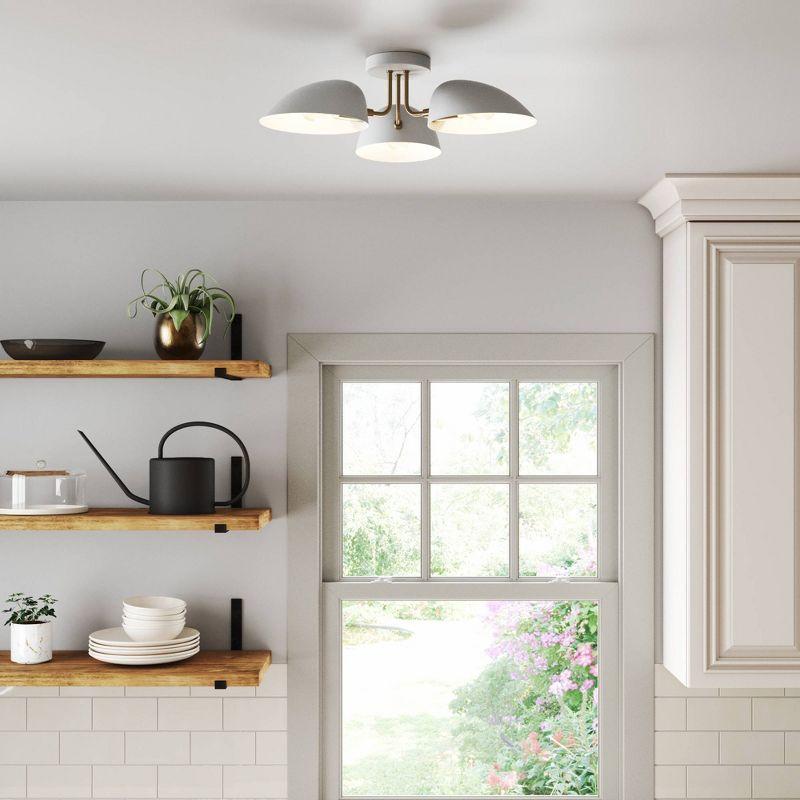 Nathan James Argo Flush Mount White/Gold