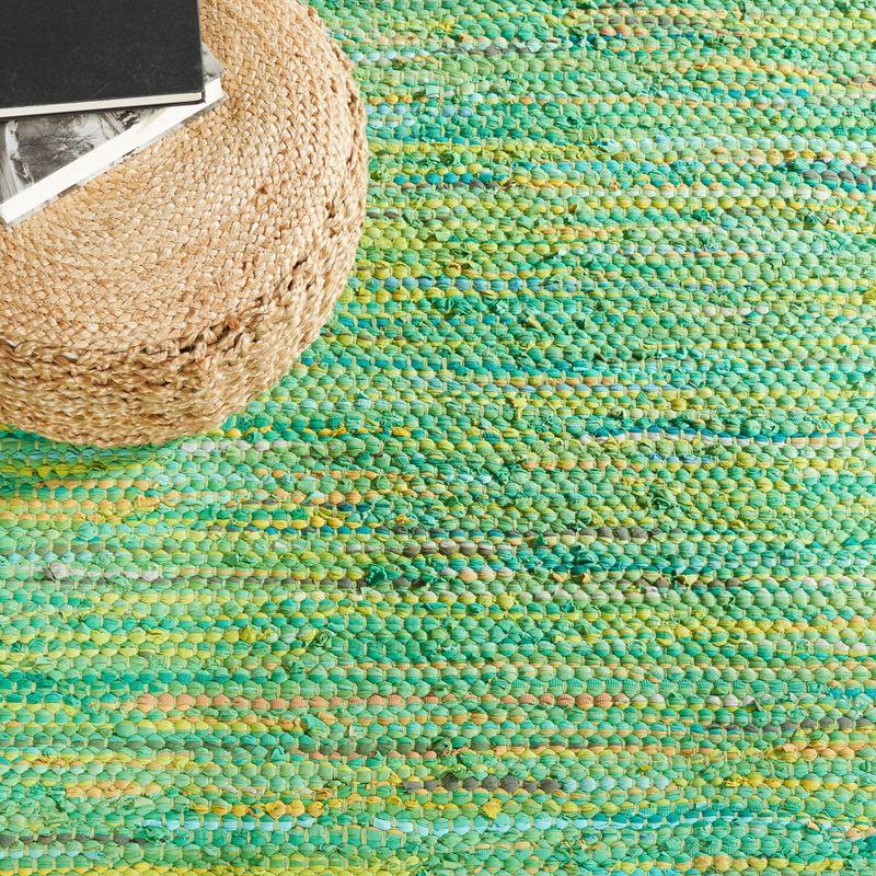 Montauk Green Handwoven Cotton Square Area Rug