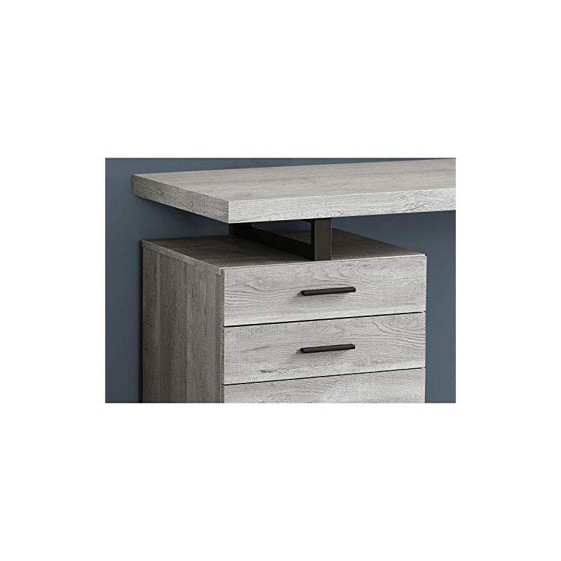 Monarch Specialties Computer Desk Home Office Laptop Left Right Set-Up Storage Drawers 48InchL Work Metal Laminate Grey Black Contemporary Modern
