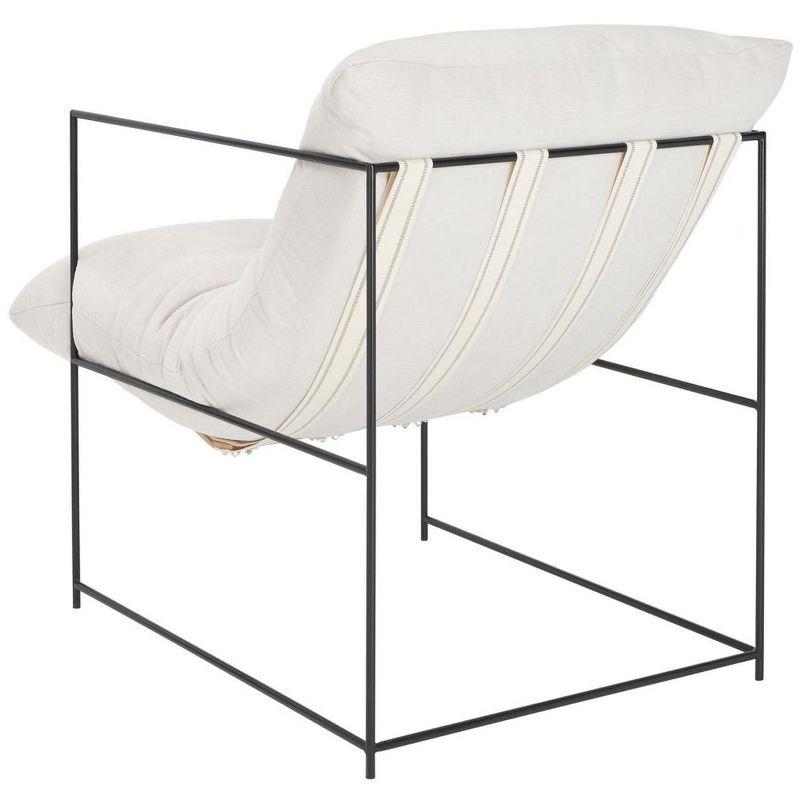 Portland Pillow Top Accent Chair - ACH4511 - Ivory/Black - Safavieh