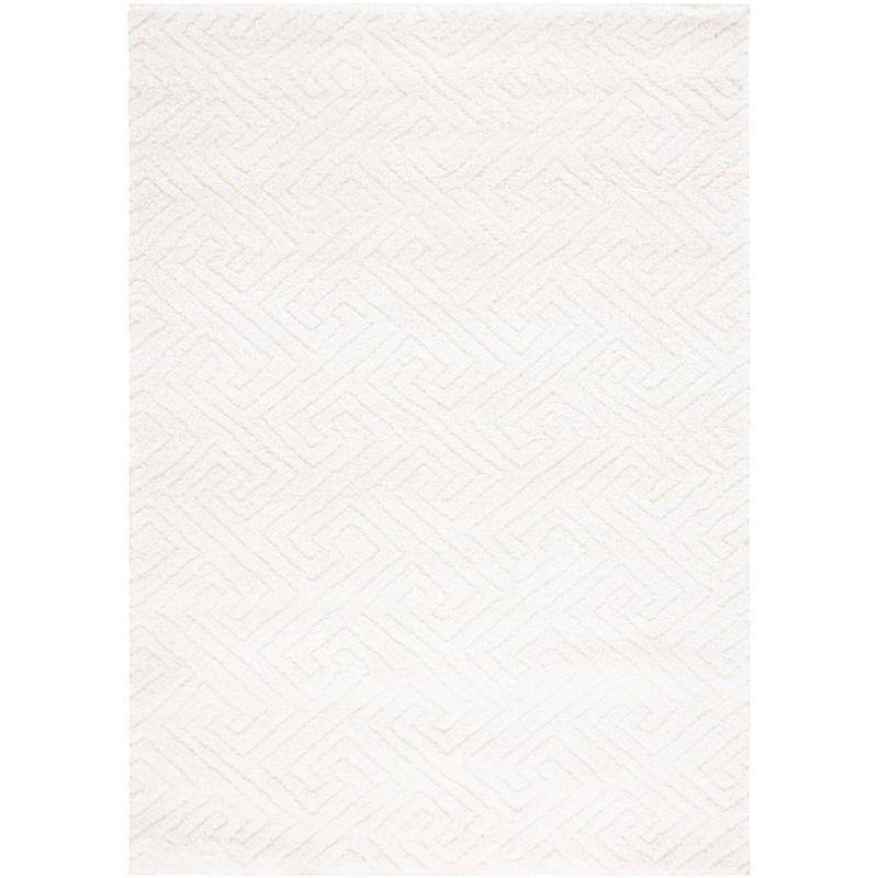 Tahoe Shag THO652 Power Loomed Indoor Area Rug - White - 4'x6' - Safavieh