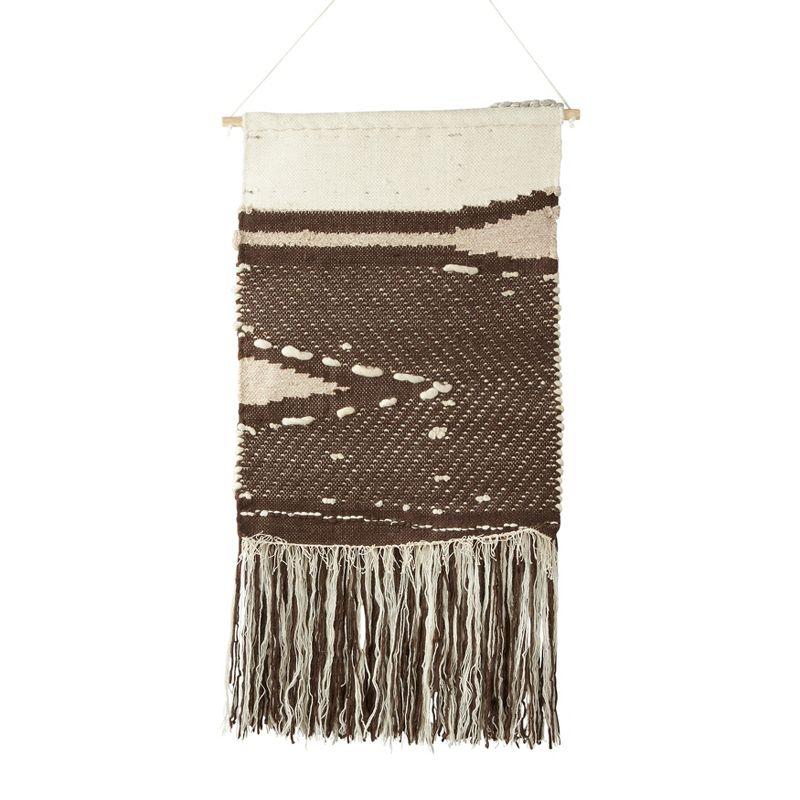 Saro Lifestyle Textured Woven Wall Hanging, 24"x48", Brown