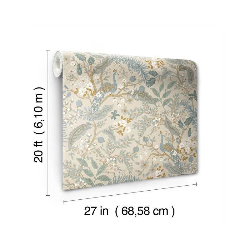 Peacock Garden Navy Peel and Stick Wallpaper