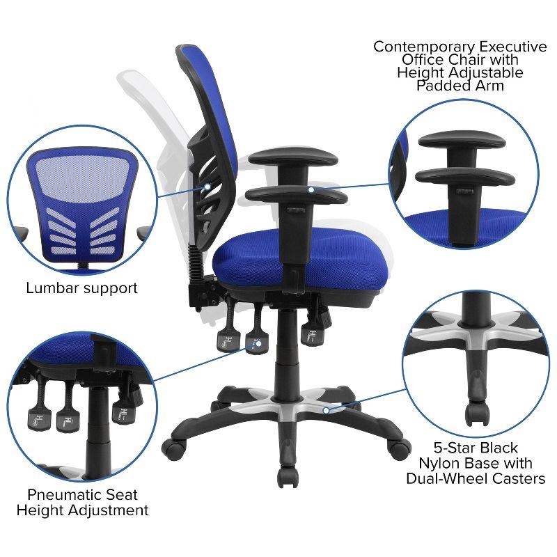 Flash Furniture Mid-Back Mesh Multifunction Executive Swivel Ergonomic Office Chair with Adjustable Arms