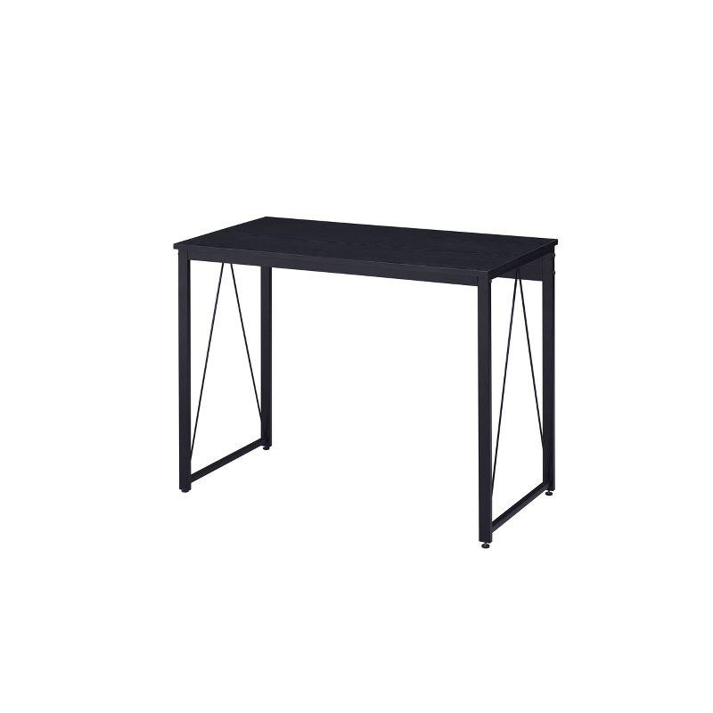 Black Wood and Metal Industrial Writing Desk, 35"