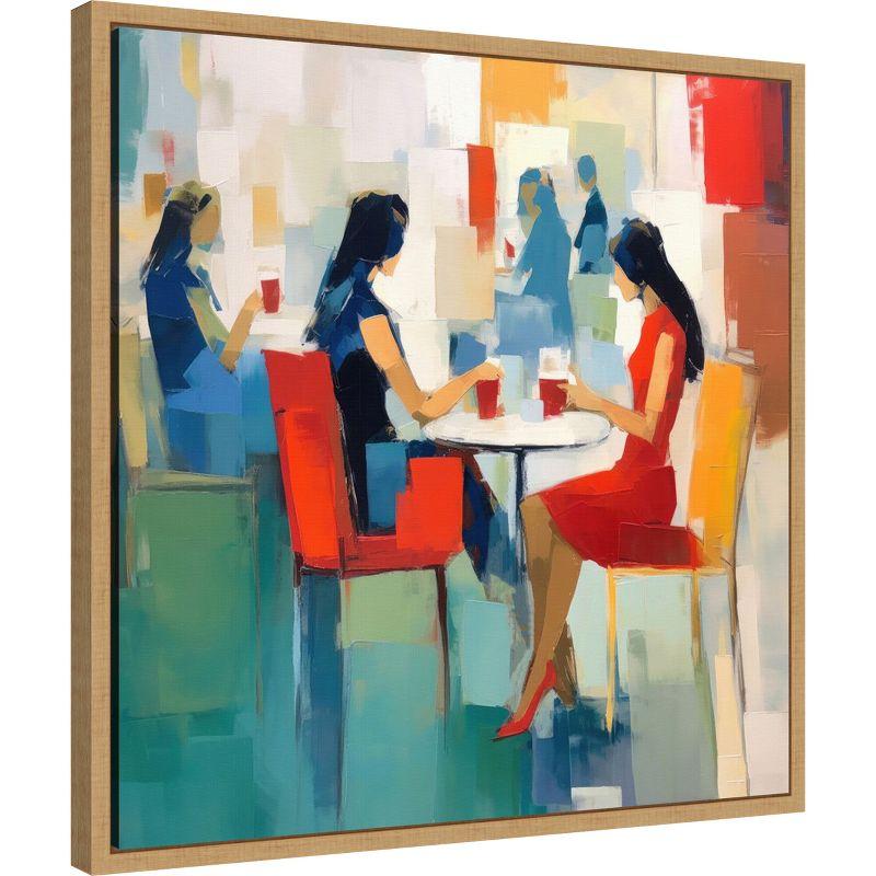 Amanti Art Coffee Break for Two by Irena Orlov Framed Canvas Wall Art