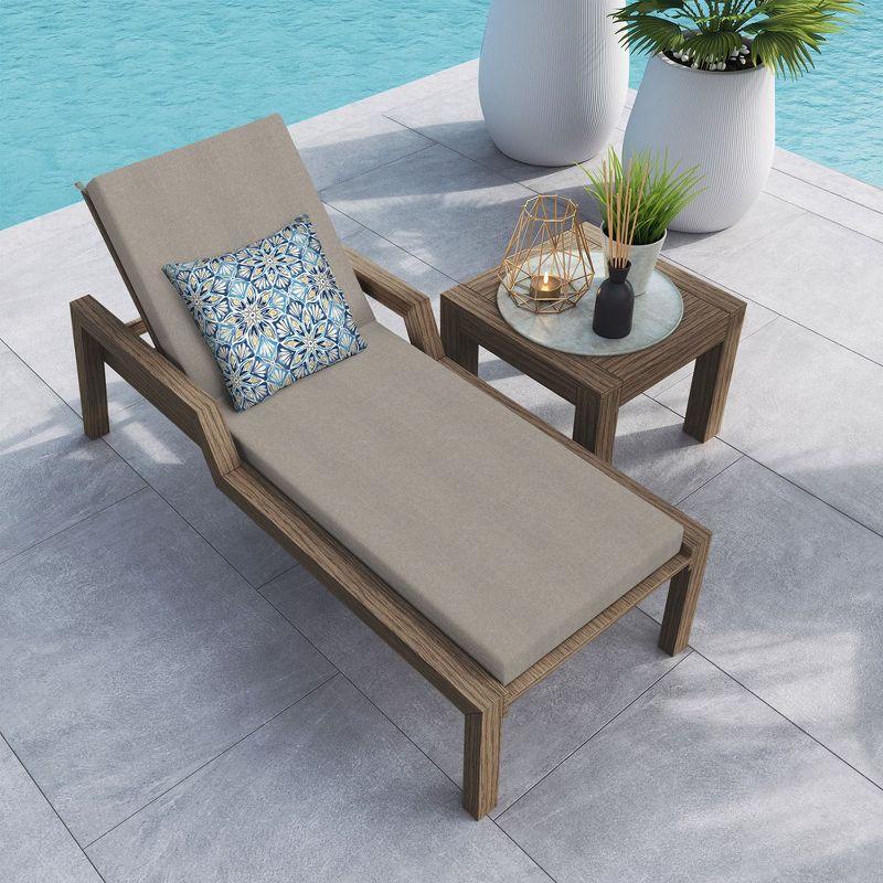 Honeycomb Outdoor Chaise Lounge Cushion - Heathered Solid Taupe