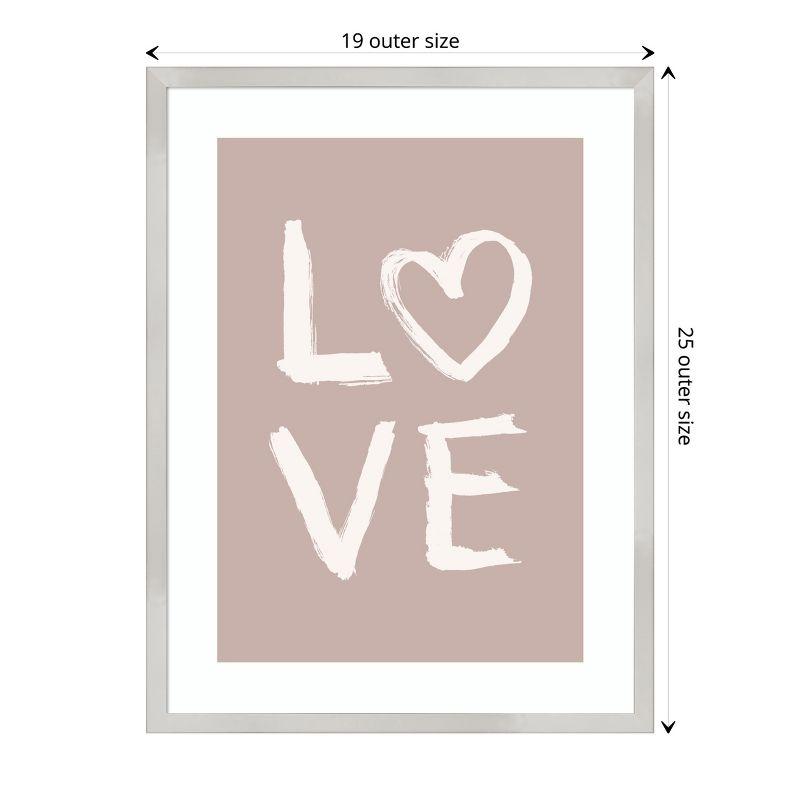 Amanti Art LOVE Light Pink by Aminah Eleonora Wood Framed Wall Art Print 19 in. x 25 in.