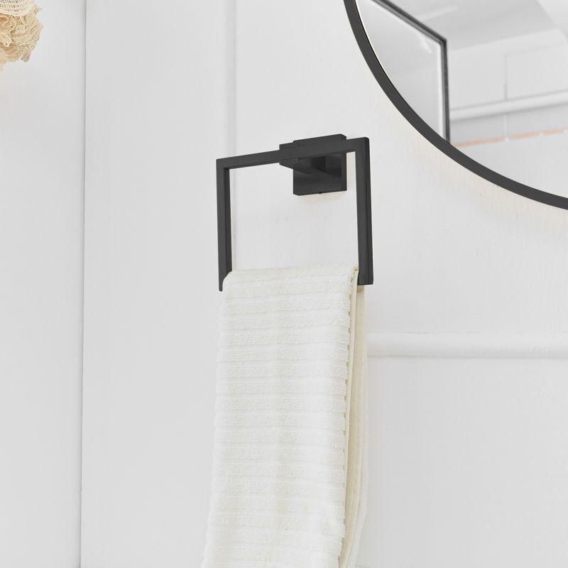 Bath Towel Ring Bathroom Hand Towel Holder Stainless Steel Square Towel Hangers Wall Mounted In Brushed Nickel