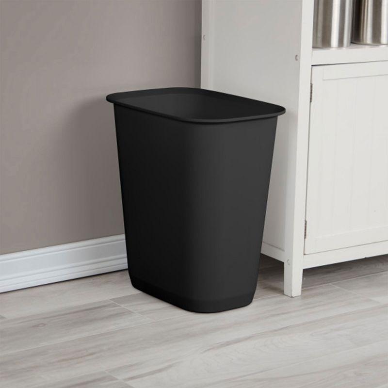 Sterilite Rectangular Wastebasket Open Top Trash Bin, 6 Pack