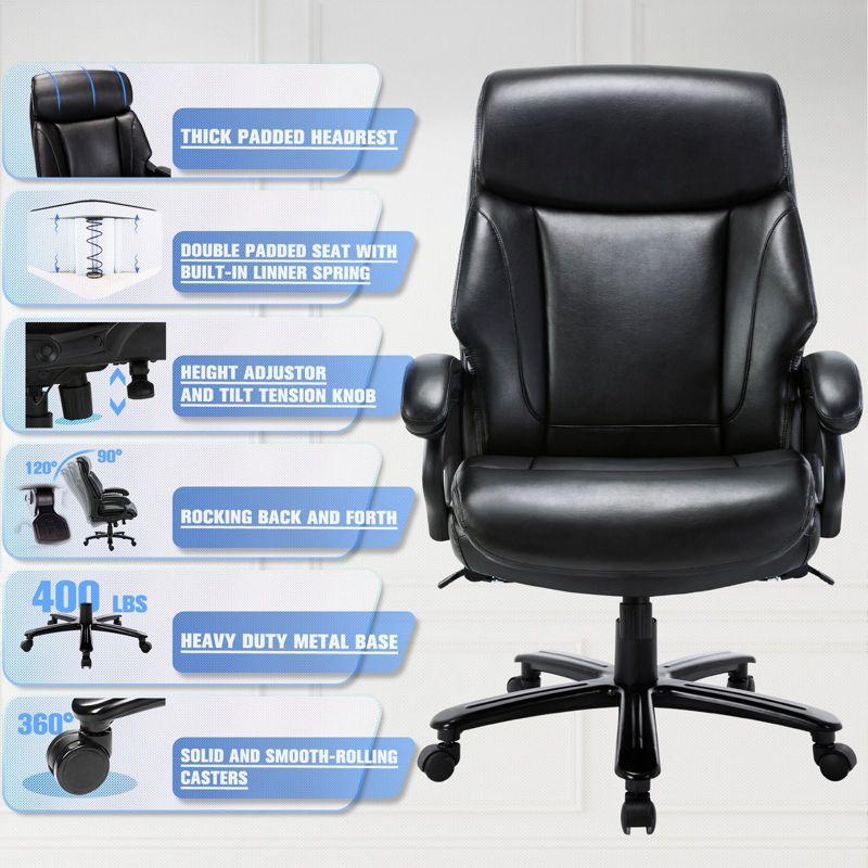 COLAMY Executive Big and Tall 400lbs PU Leather Office Chair