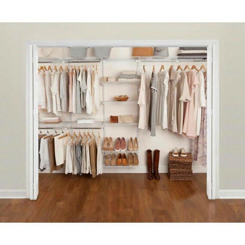 Rubbermaid FastTrack 6 to 10 Ft Wide White Wire Closet Configuration Storage Kit