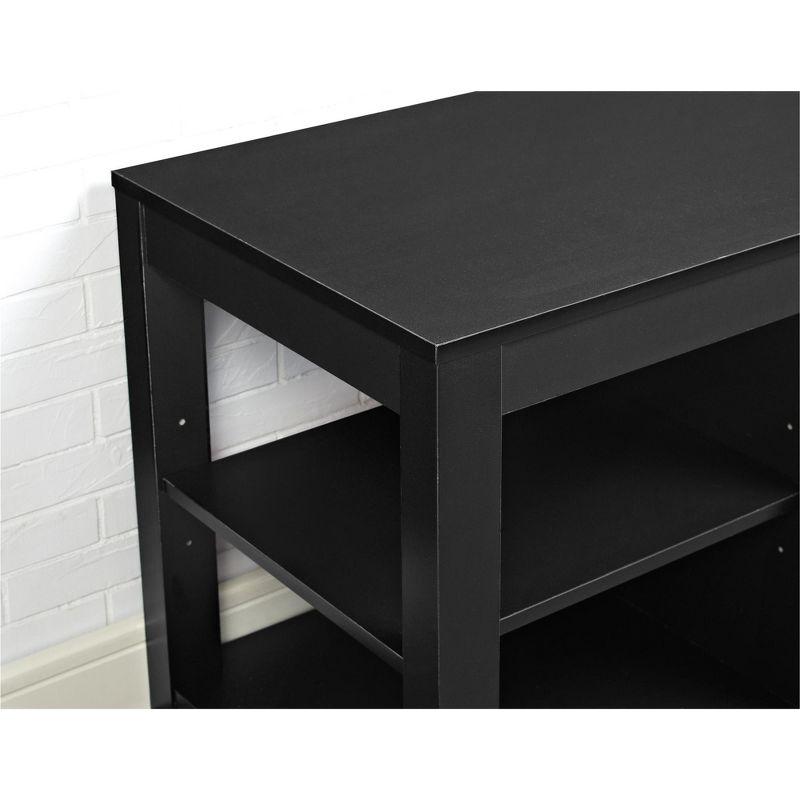 Ameriwood Home Parsons Electric Fireplace Space Heater TV Stand for TVs up to 65", Black