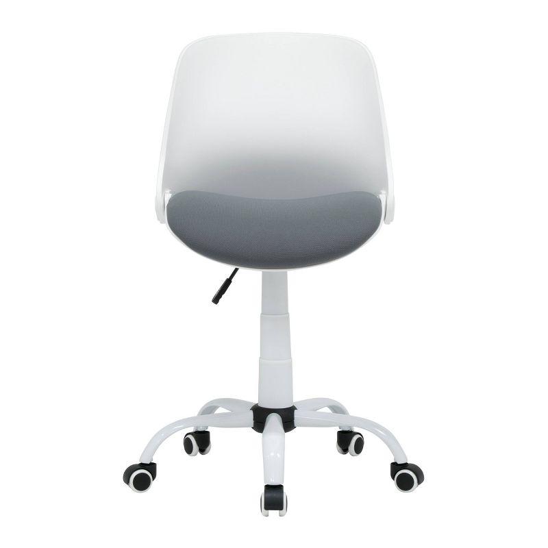 Ergonomic White and Gray Fabric Swivel Task Chair