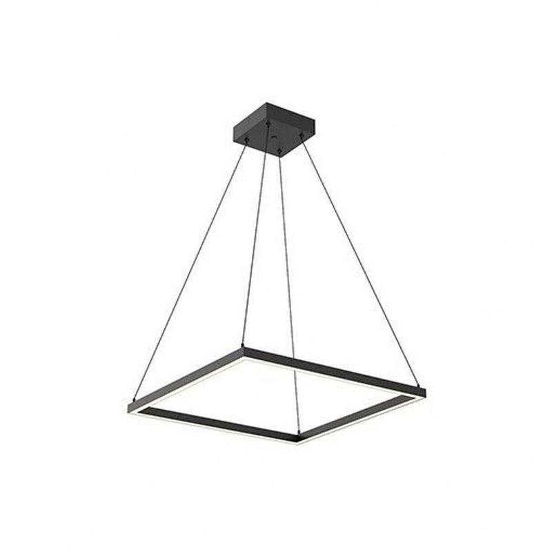 Piazza 24" Square LED Pendant Light in Matte Black Aluminum