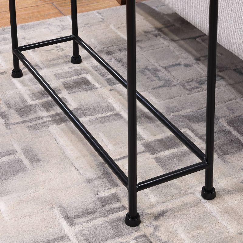 Comfort Pointe Tivoli Side Table Brass/Antique Bronze: Removable Tray, No Assembly, Metal Frame