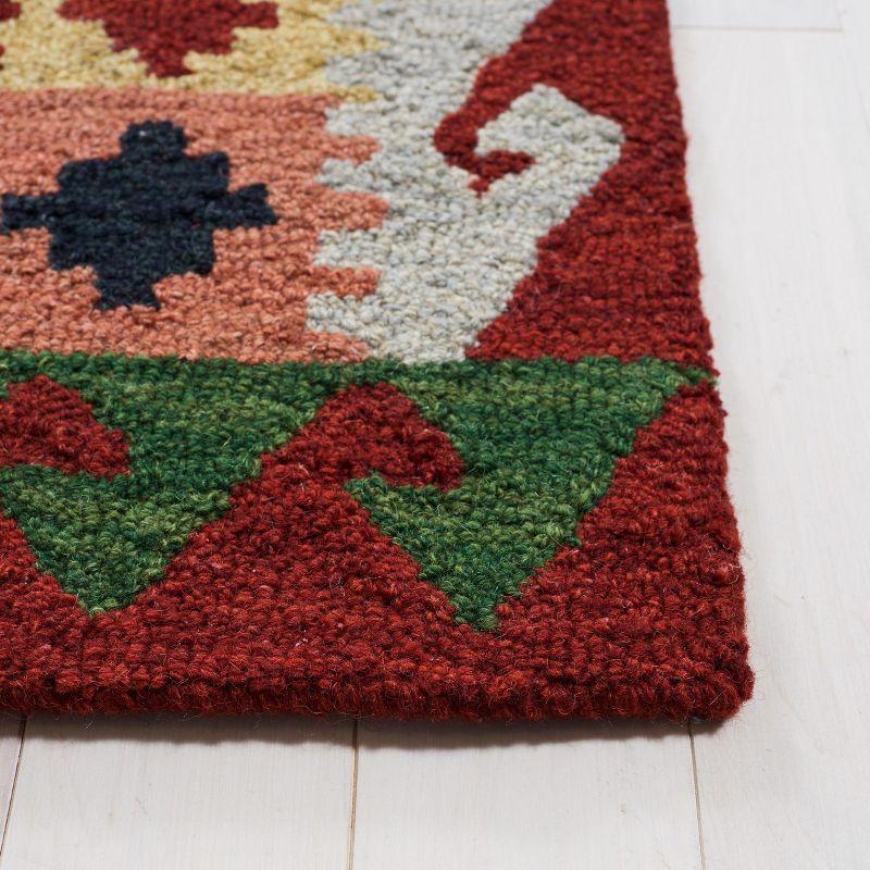 Hand-Tufted Rustic-Chic Red Wool Area Rug - 8' x 10'