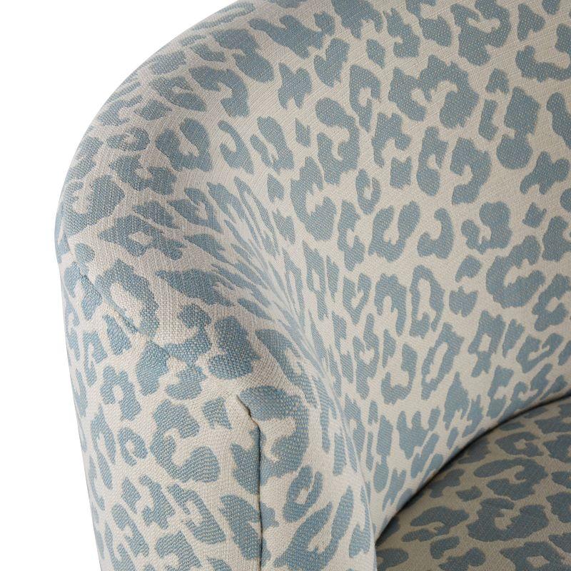 Fran Contemporary Slipper Chair Chrome/Blue Leopard Fabric - LumiSource