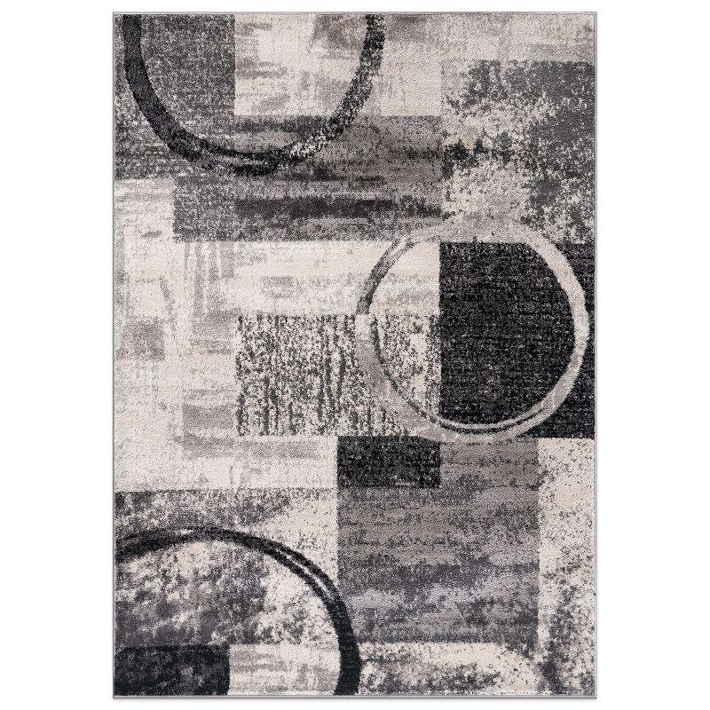 World Rug Gallery Abstract Circle Cream 3'3"x5' Area Rug