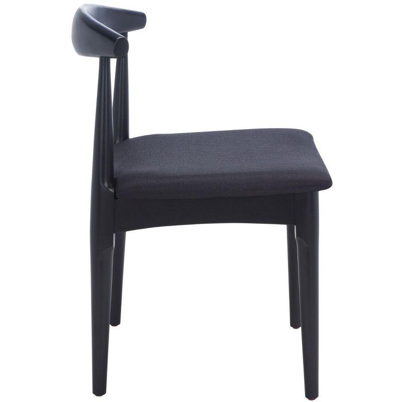 Lionel Retro Black Upholstered Wood Dining Chair Set