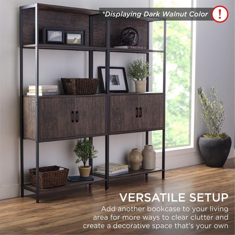 Best Choice Products Storage Bookshelf for Living Room, Walkway w/ Enclosed Cabinet, Elevated Design