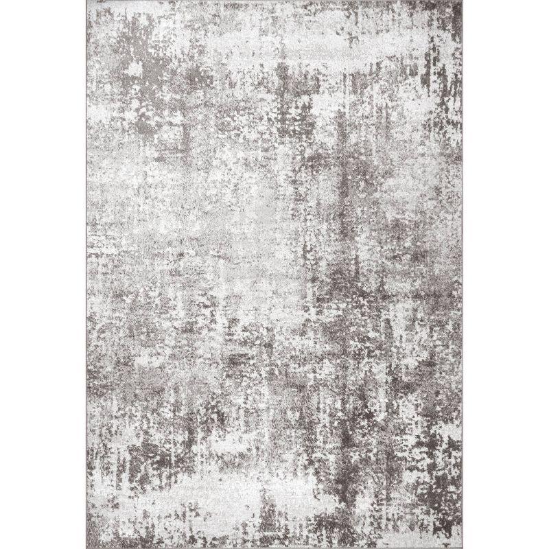 Elysian 50'' Gray Abstract Synthetic Easy-Care Area Rug