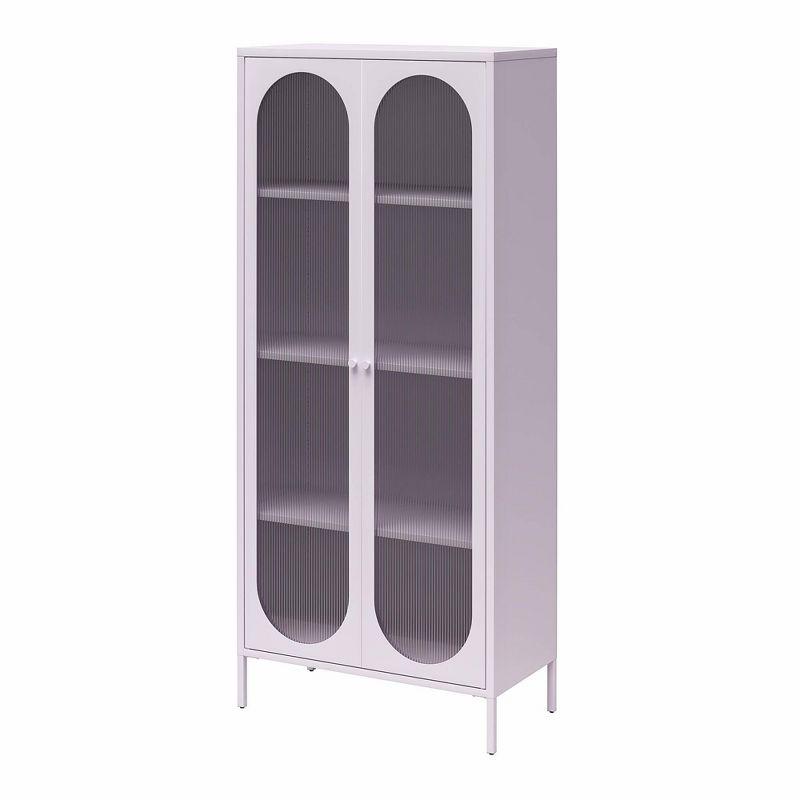 Luna 72.88'' Tall Accent Cabinet with Fluted Glass