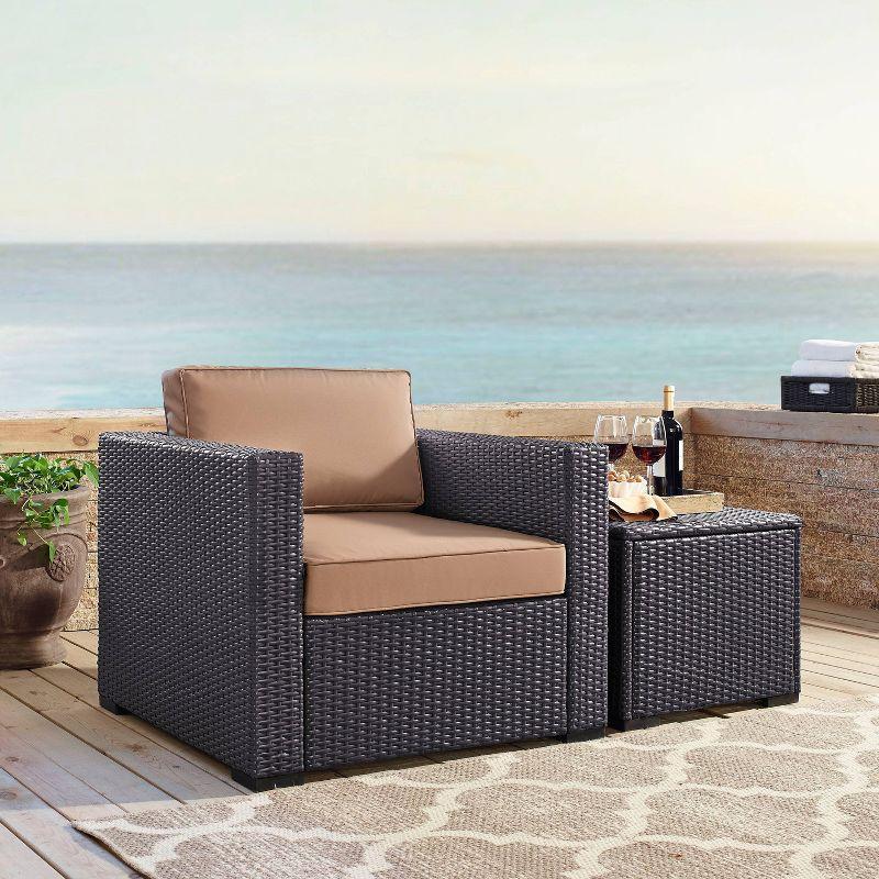 Biscayne Outdoor Wicker Armchair - Mocha - Crosley