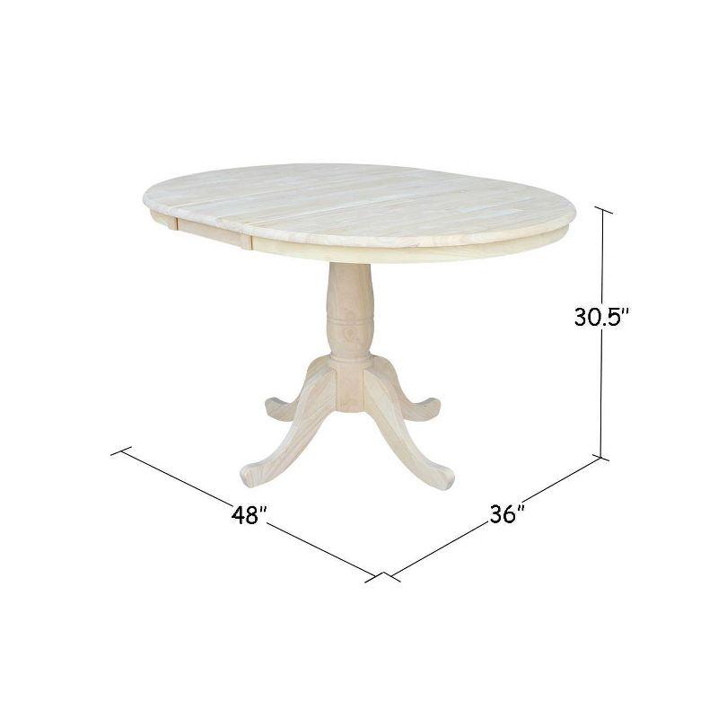 Cottage Charm Reclaimed Wood 50" Round Extendable Dining Table